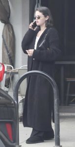 Selena Gomez in a Black Cardigan