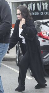 Selena Gomez in a Black Cardigan