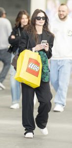 Emily Ratajkowski in a Black Pantsuit