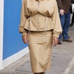 Halle Bailey in a Beige Ensemble Was Seen Outside Global Radio Studios in London 03/23/2026