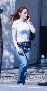Joey King in a White Tee