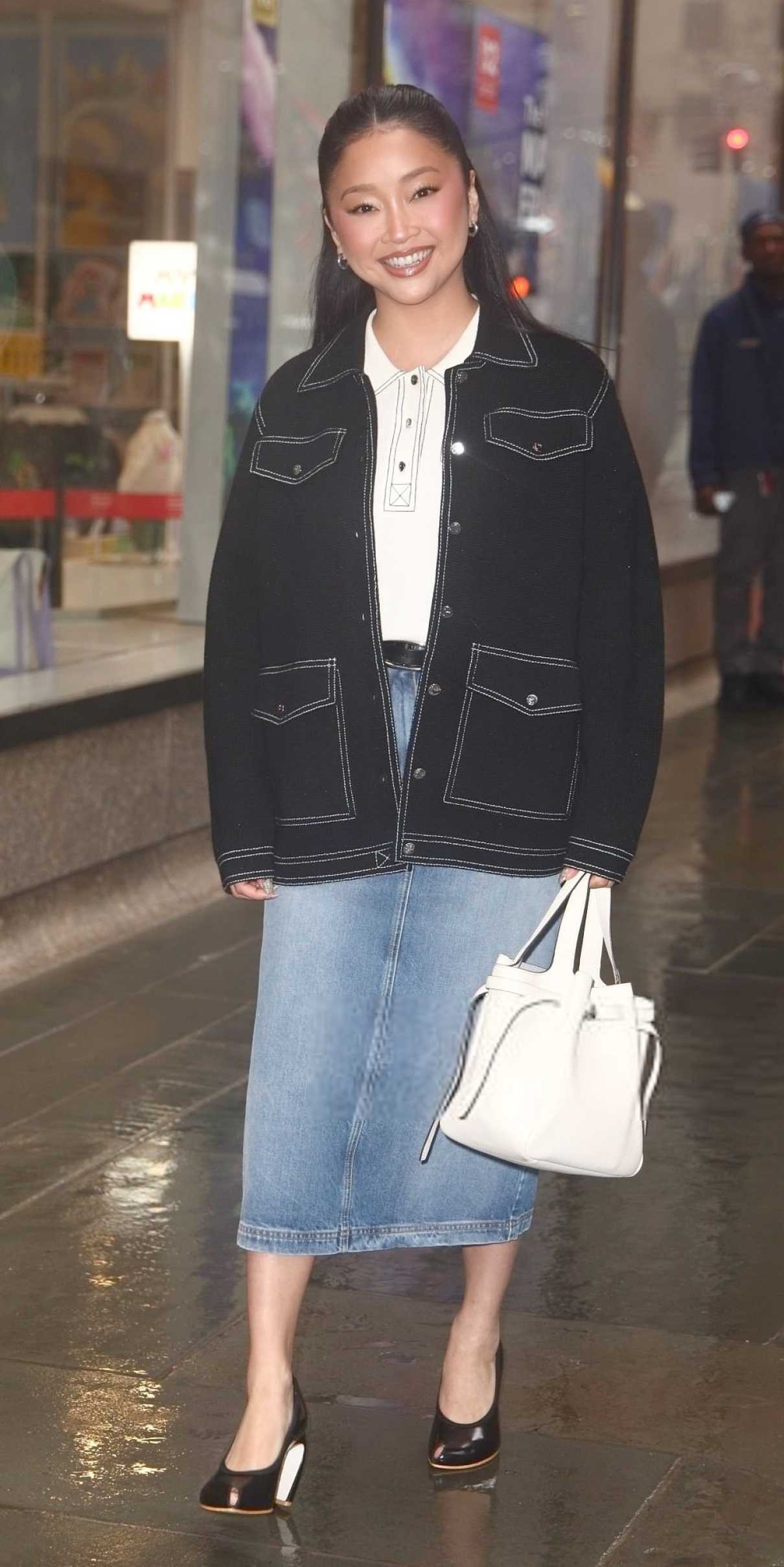 Lana Condor in a Black Jacket