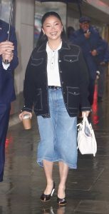 Lana Condor in a Black Jacket