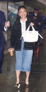 Lana Condor in a Black Jacket