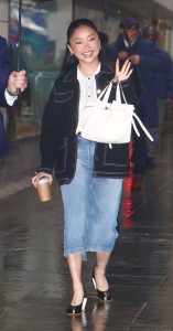 Lana Condor in a Black Jacket