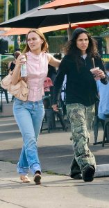 Lily-Rose Depp in a Pink Blouse