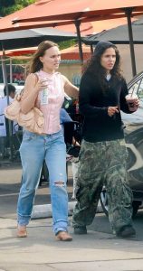 Lily-Rose Depp in a Pink Blouse