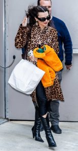 Emily Ratajkowski in an Animal Print Trench Coat