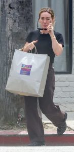 Hilary Duff in a Black Tee