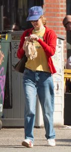 Jennifer Lawrence in a Red Track Jacket