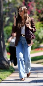 Jessica Alba in a Brown Blazer