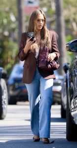 Jessica Alba in a Brown Blazer