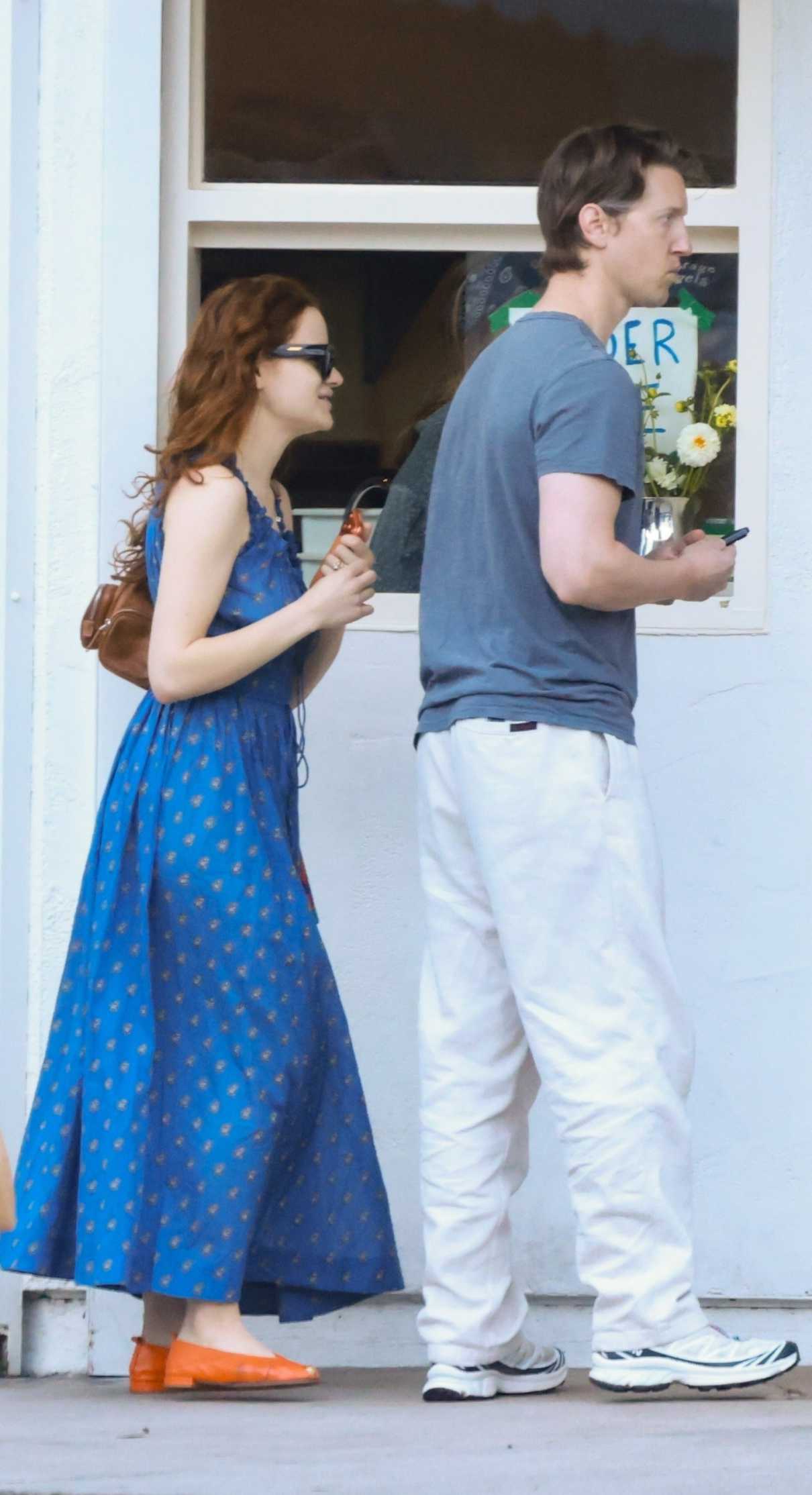 Joey King in a Blue Dress