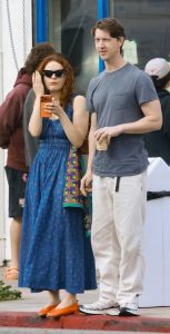 Joey King in a Blue Dress