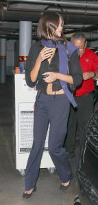 Kaia Gerber in a Black Blouse