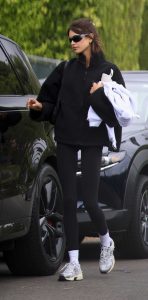 Kaia Gerber in a Black Leggings