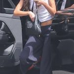 Kaia Gerber in a White Top Arrives at the Four Seasons Hotel for a Meeting in Los Angeles 04/03/2026