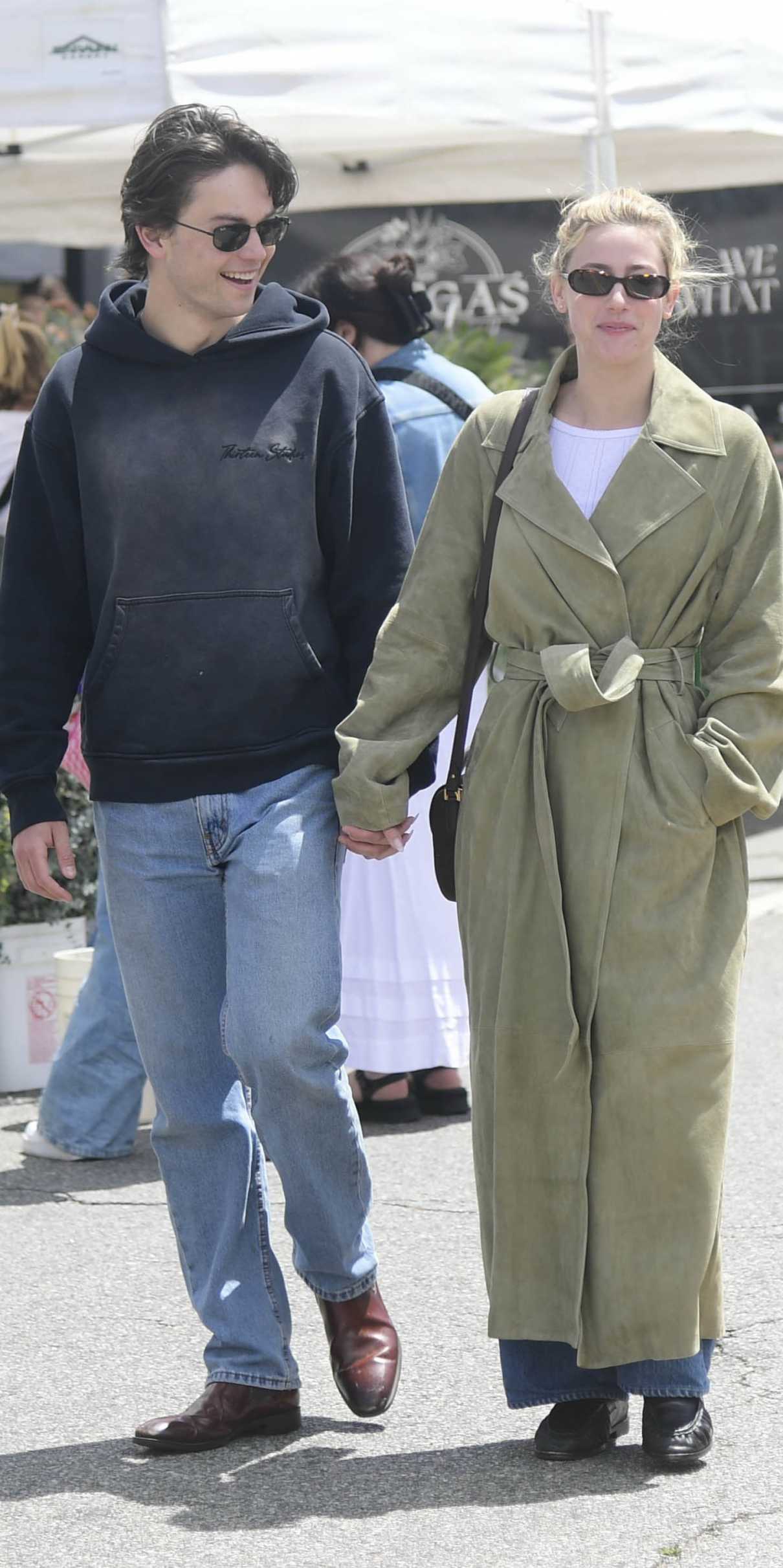 Lili Reinhart in an Olive Coat