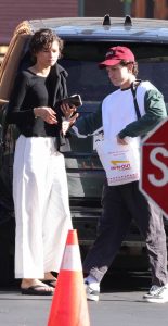 Zendaya in a Black Long Sleeves T-Shirt