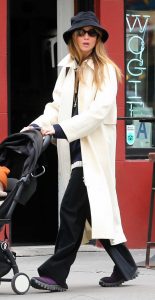 Jennifer Lawrence in a White Trench Coat