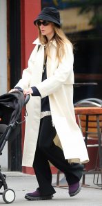 Jennifer Lawrence in a White Trench Coat