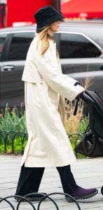 Jennifer Lawrence in a White Trench Coat