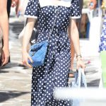Lily Collins in a Blue Polka Dot Dress Enjoys a Stroll Through Town in Mykonos 05/25/2026