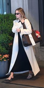 Madelyn Cline in a White Trench Coat