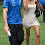 Maia Reficco in a White Polka Dot Mini Dress Attends with Franco Colapinto 2026 F1 Grand Prix of Miami in Miami 05/03/2026