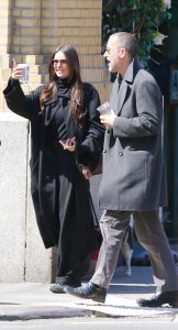 Nina Dobrev in a Black Coat