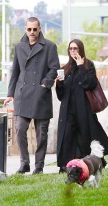 Nina Dobrev in a Black Coat
