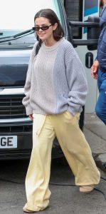 Selena Gomez in a Yellow Sweatpants