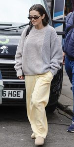 Selena Gomez in a Yellow Sweatpants