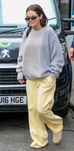 Selena Gomez in a Yellow Sweatpants