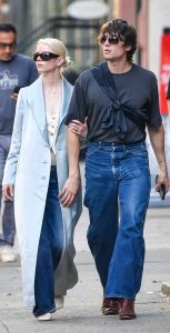 Anya Taylor-Joy in a Baby Blue Coat