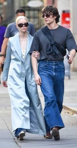 Anya Taylor-Joy in a Baby Blue Coat