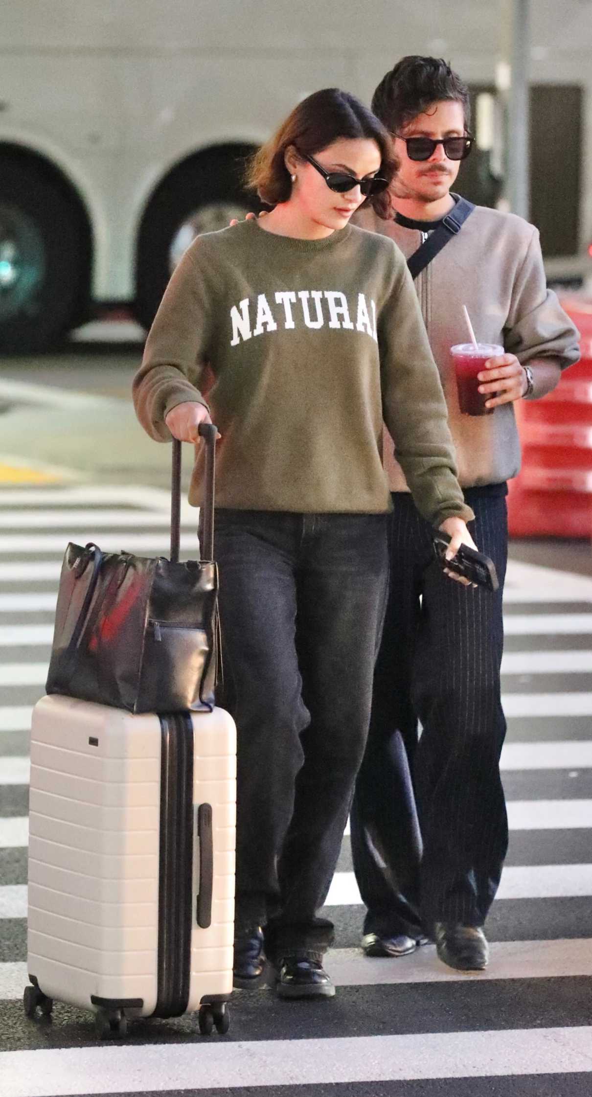 Camila Mendes in an Olive Sweatshirt