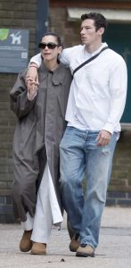 Dua Lipa in a Grey Trench Coat