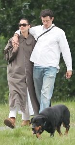 Dua Lipa in a Grey Trench Coat