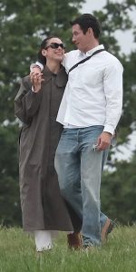 Dua Lipa in a Grey Trench Coat