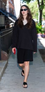 Ella Hunt in a Black Outfit