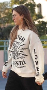Jessica Alba in a White Sweatshirt