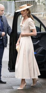 Kate Middleton in a Beige Dress