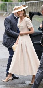 Kate Middleton in a Beige Dress