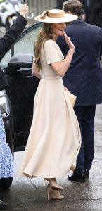 Kate Middleton in a Beige Dress