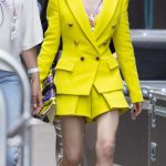 Lily Collins in a Yellow Ensemble Attends Previews of 2026 F1 Grand Prix of Monaco in Monte-Carlo 06/04/2026