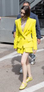 Lily Collins in a Yellow Ensemble