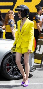 Lily Collins in a Yellow Ensemble
