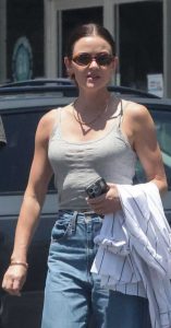 Lucy Hale in a Grey Tank Top