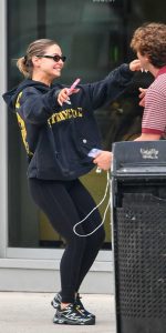 Madelyn Cline in a Black Hoodie